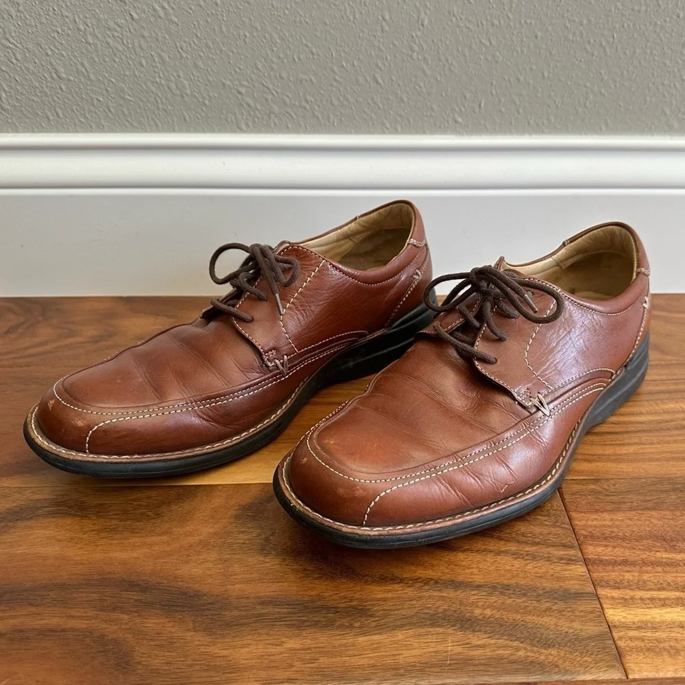 JOHNSTON & MURPHY Brown Sheepskin Leather Lace-Up Dress Shoes size 9